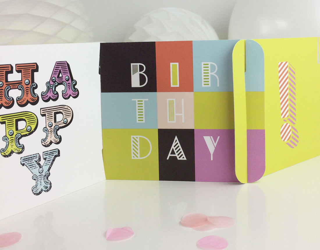 A really long birthday card made with CARDzees!