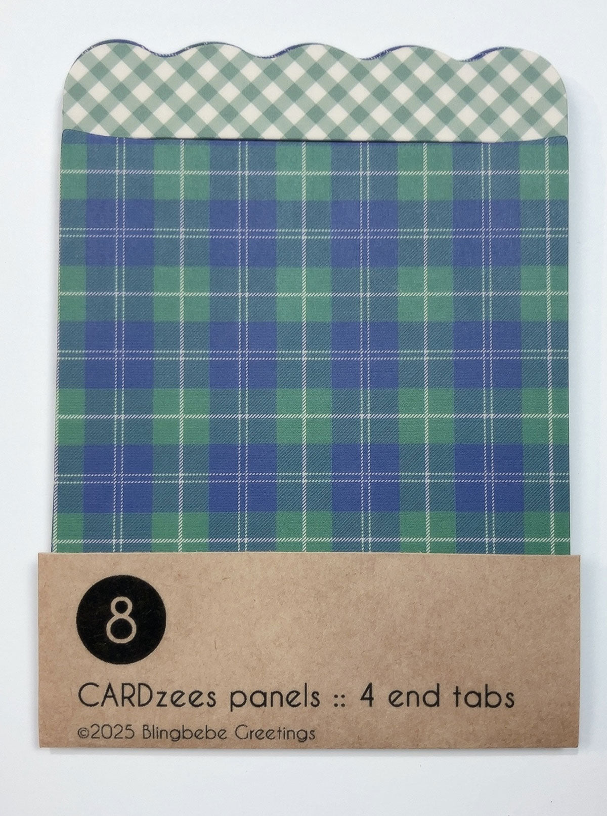 CARDzees Panels 8 - xmas plaid blue green