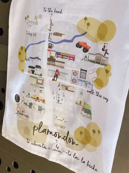 Map of Plamondon Tea Towel
