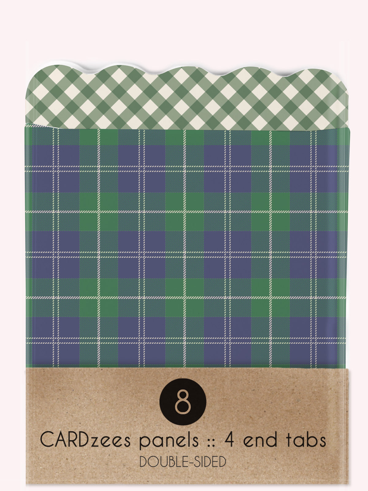 CARDzees Panels 8 - plaid blue+green