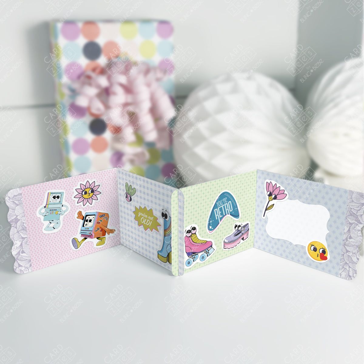 RETRO FUN - CARDzees  +  Stickers Kit