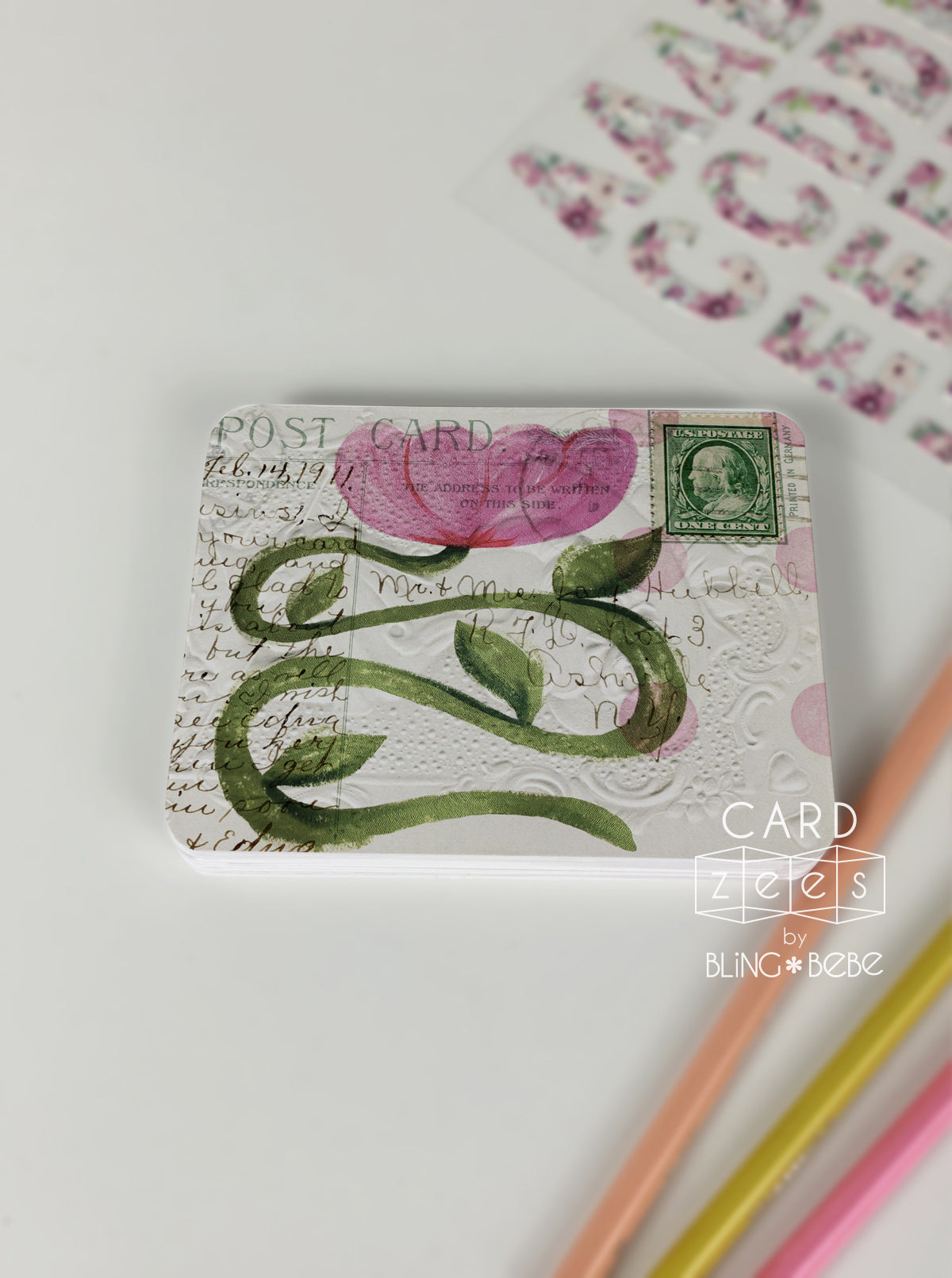 Top view of Snake Flower CARDzees notebook, a scrapbook, a journal, a storybook, or a sketchbook. 