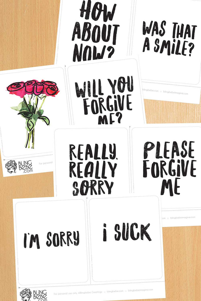 Apology Flashcards - DIY Print-at-Home