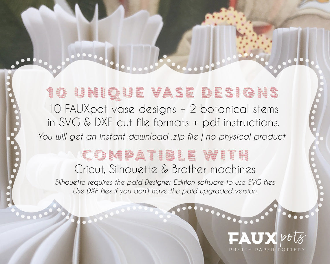 Sculptural Paper Pottery SVG x 10