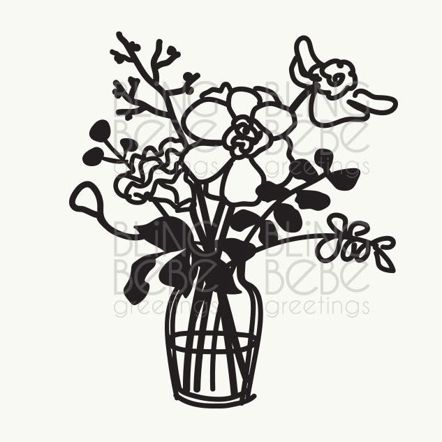 Floral Vase Water - SVG/DXF file