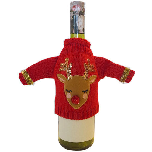 Wine Bottle Sweater - Reindeer